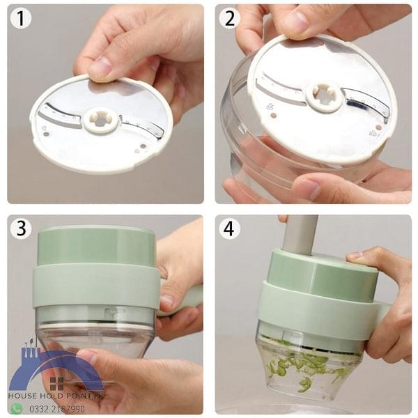 2 In 1 Handheld Mini Food Chopper
