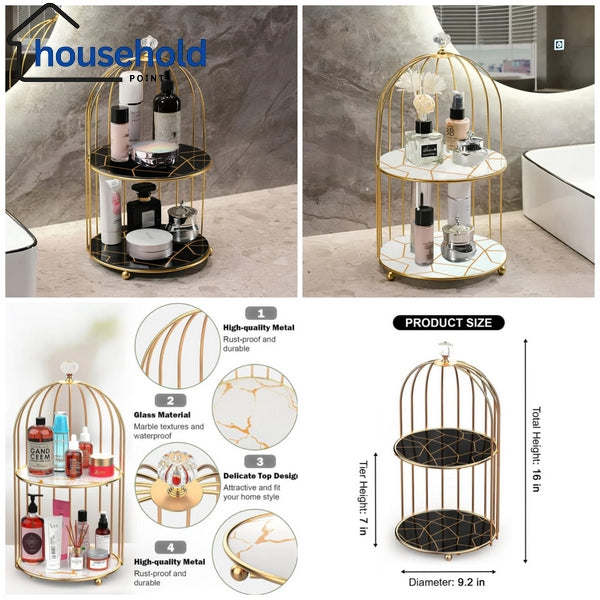 2-Tier Golden Vanity Cage