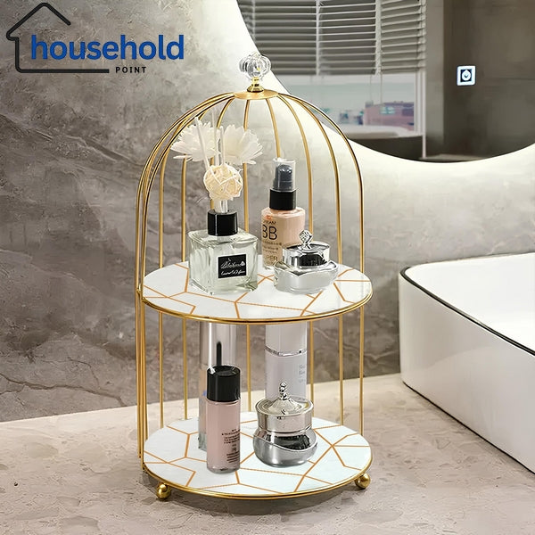 2-Tier Golden Vanity Cage