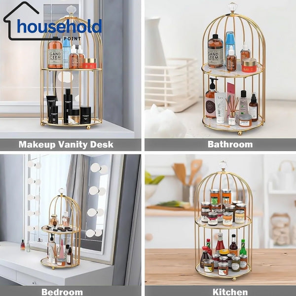 2-Tier Golden Vanity Cage