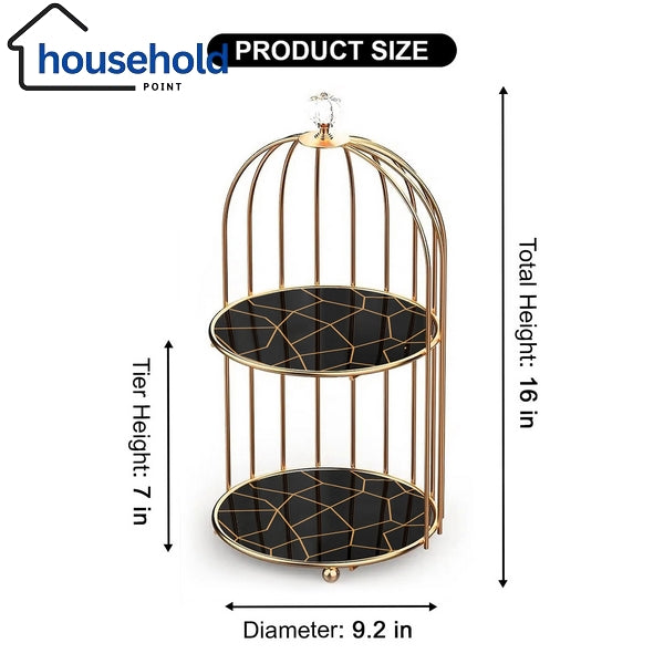 2-Tier Golden Vanity Cage