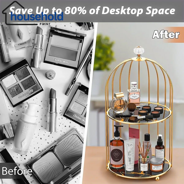 2-Tier Golden Vanity Cage
