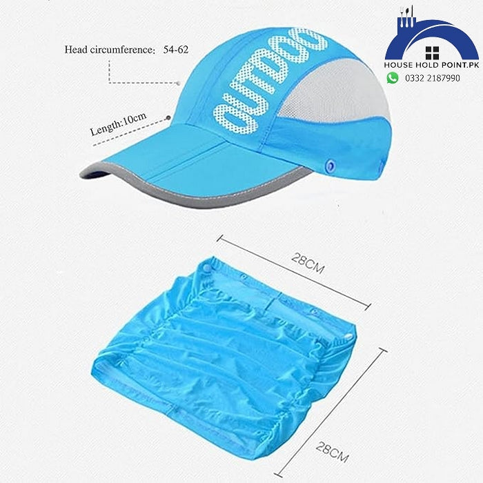 2 in 1 Sun Protection Cap & Mask (Black Color)