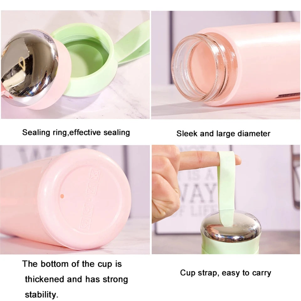 Nice Insulated Glass Water Bottle 400 Ml