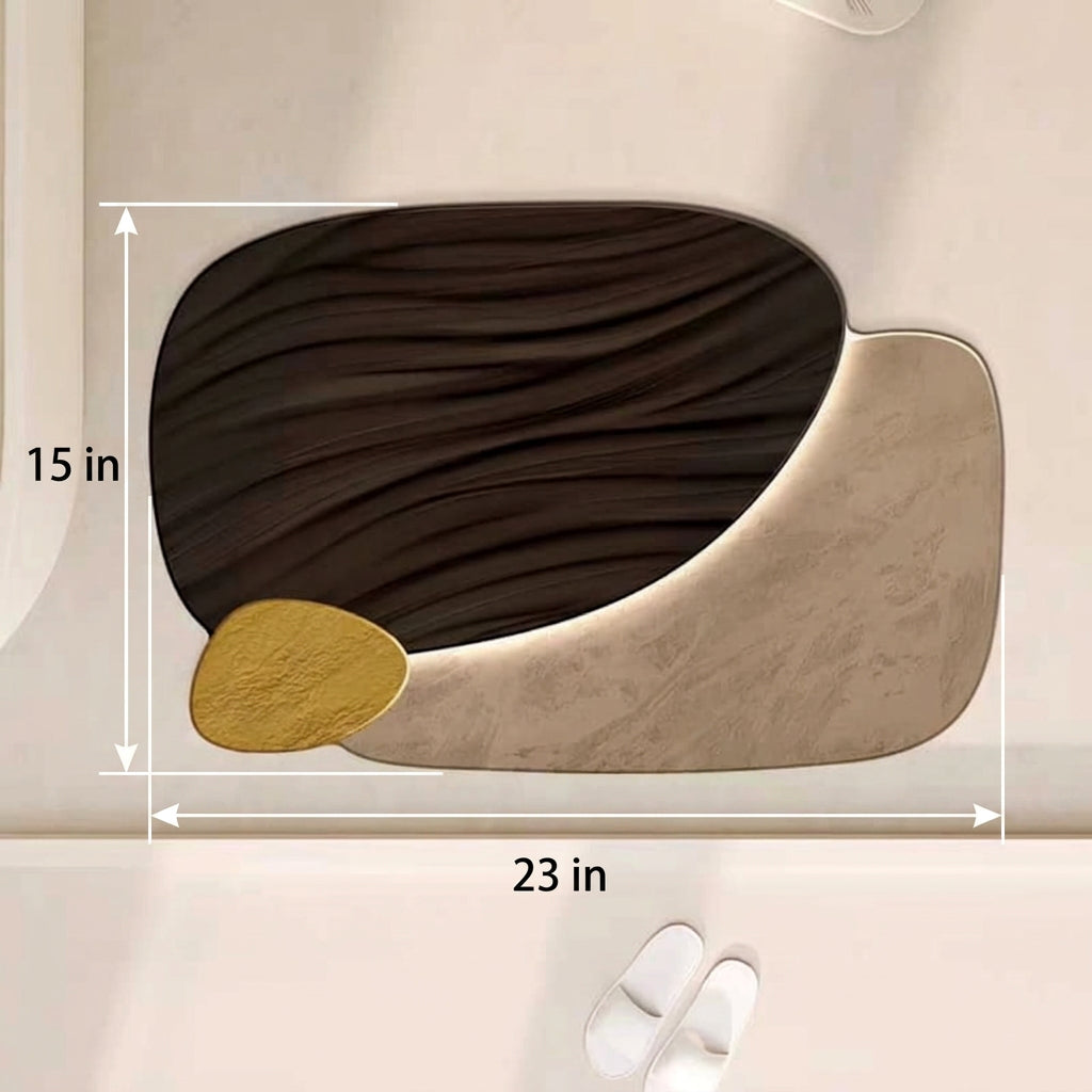 Absorbent Non-Slip Bathroom Mat – 3D Abstract Design