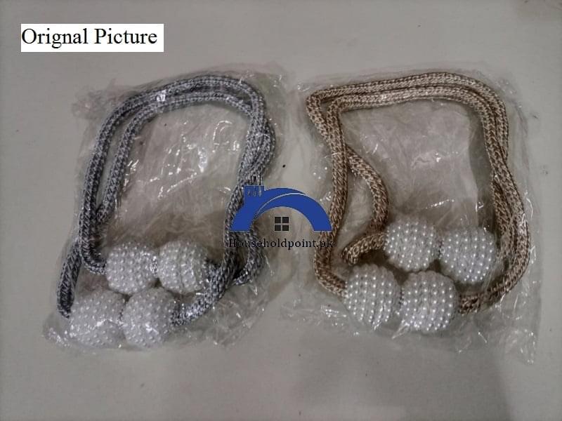 2Pcs Pearl Magnetic Curtain Tie Clips