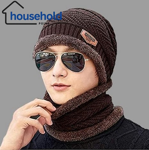 Winter Beanie Cap Scarf Set