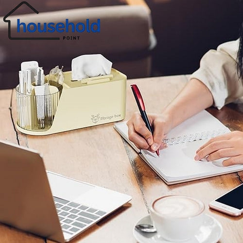 Desktop Storage Box With Tissue Holder