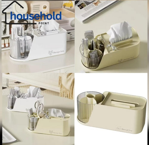 Desktop Storage Box With Tissue Holder