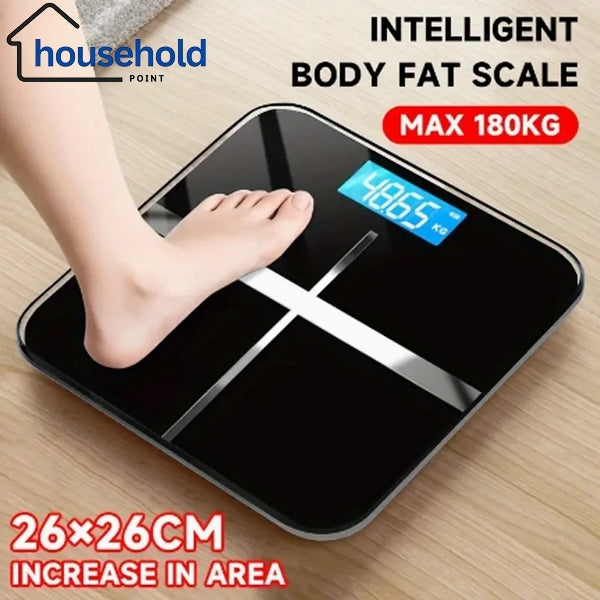 Tempered Glass Digital Body Weight Scale – 180KG Capacity