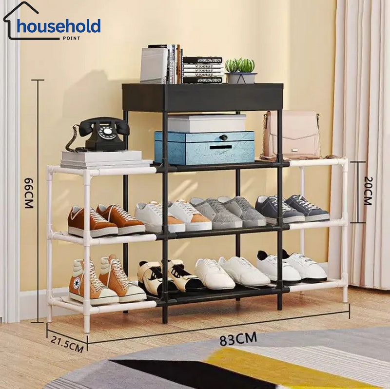 Double Row Multi Layer Shoe Rack 4 Layers
