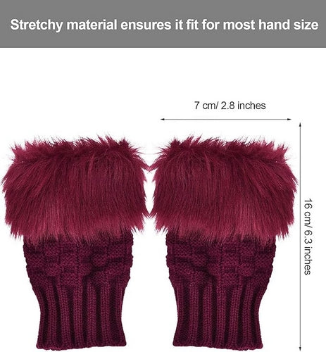 Women Fingerless Hand Warmer Pair