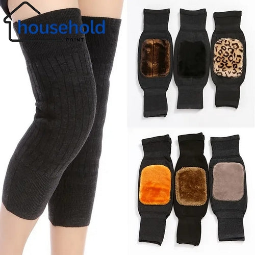 Winter Wool Knitted Knee Warmer Pair