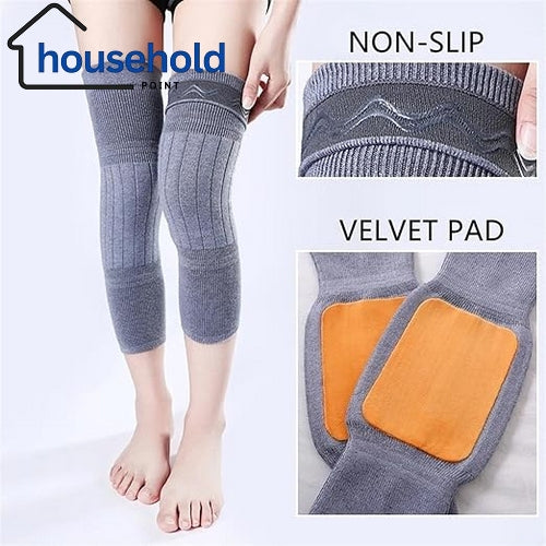 Winter Wool Knitted Knee Warmer Pair