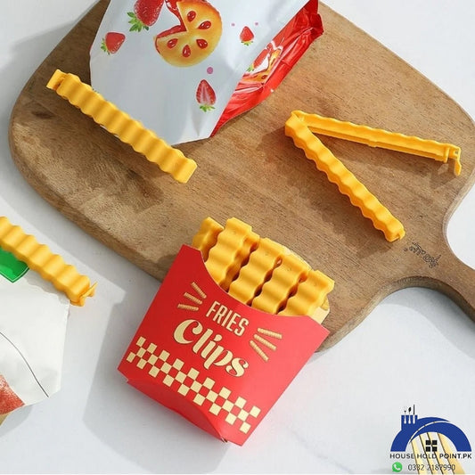 Magnetic Fries Sealing Clips (Set Of 12 with Holder)