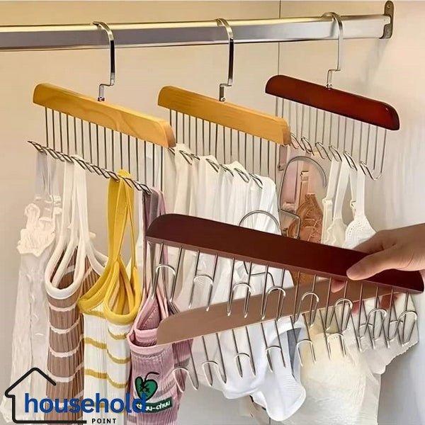 Multi Purpose Wooden Hook Hanger (Pack Of 4)