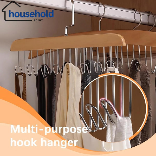 Multi Purpose Wooden Hook Hanger (Pack Of 4)