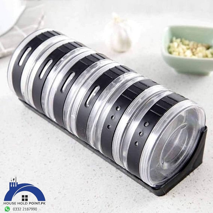 Set Of 6 Round Spice Jar