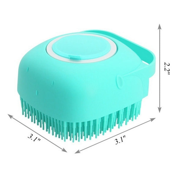 Silicone Bath Body Brush Featuring a Built-In Liquid Soap Dispenser