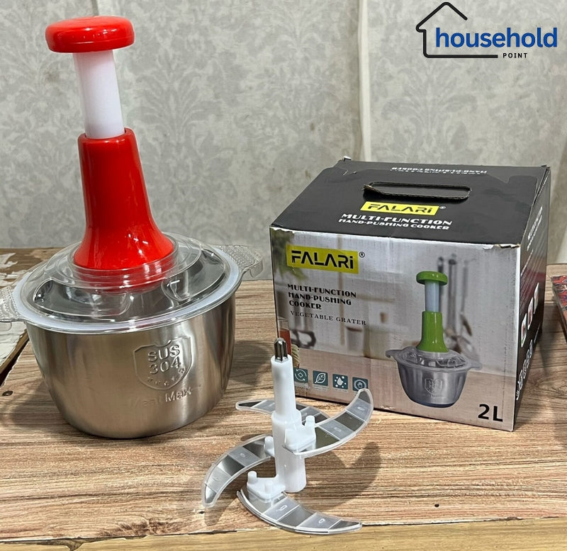 Stainless Steel Hand Push Chopper 2L
