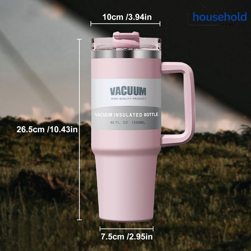 Stainless Steel Vacuum Tumbler Flip Straw 40oz