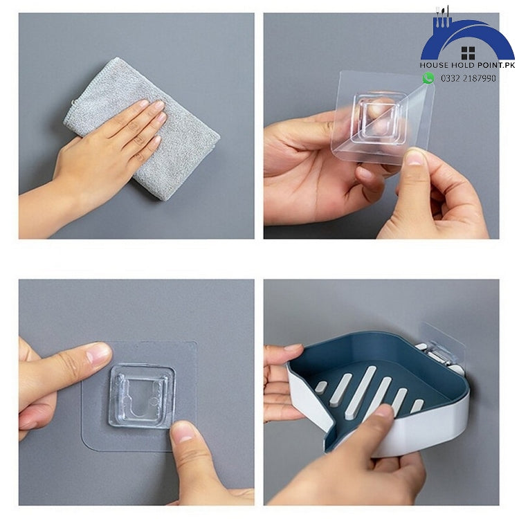 Stick On Fancy Soap Holder (Pack Of 2)