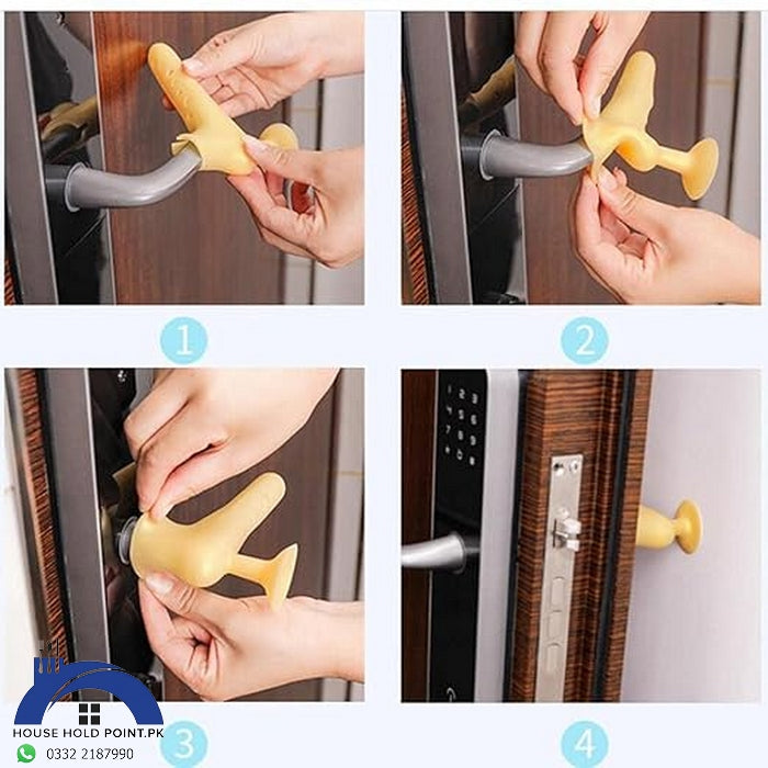 Suction Cup Silicone Door Handle Cover 4-in-1