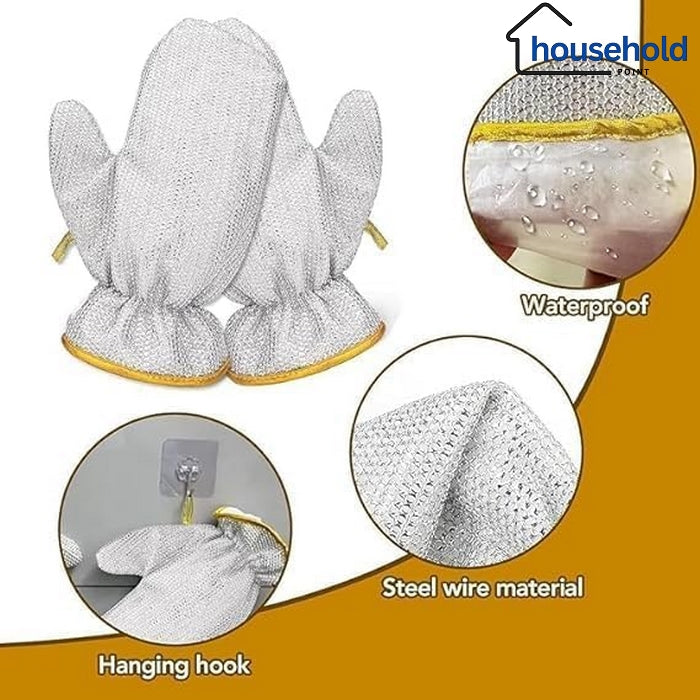 Wire Dishwashing Gloves (Pack Of 4)