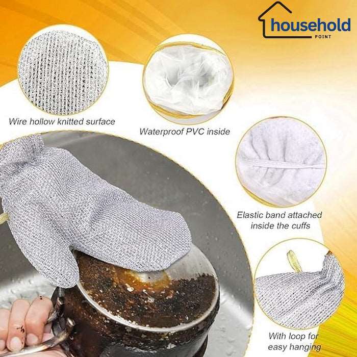Wire Dishwashing Gloves (Pack Of 4)