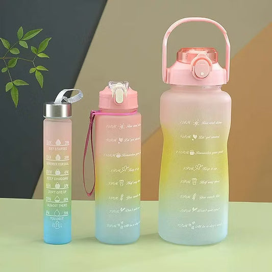 Gradient Motivational Sports Water Bottle Set Of 3