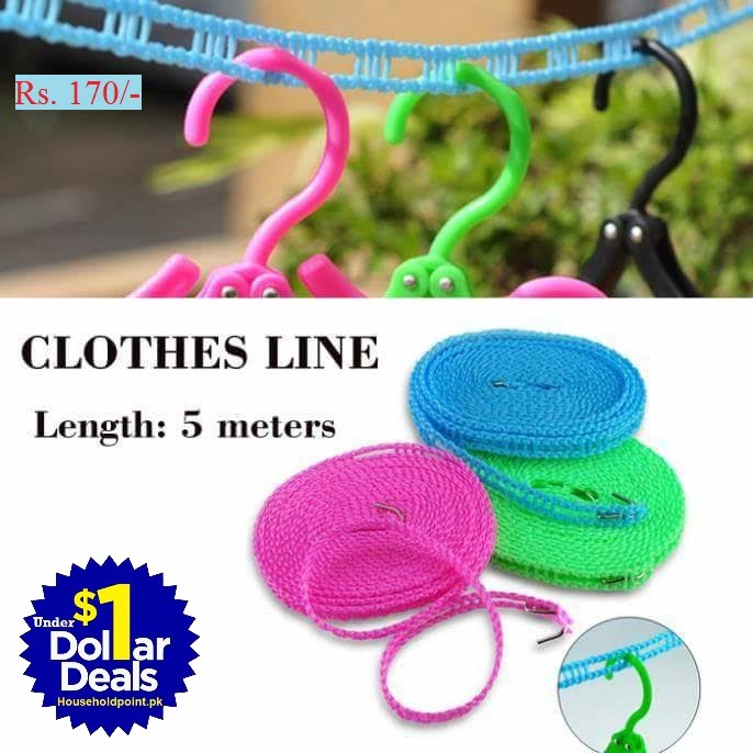 5 Meters Nylon Clothes Rope (Pack Of 2) Default Title