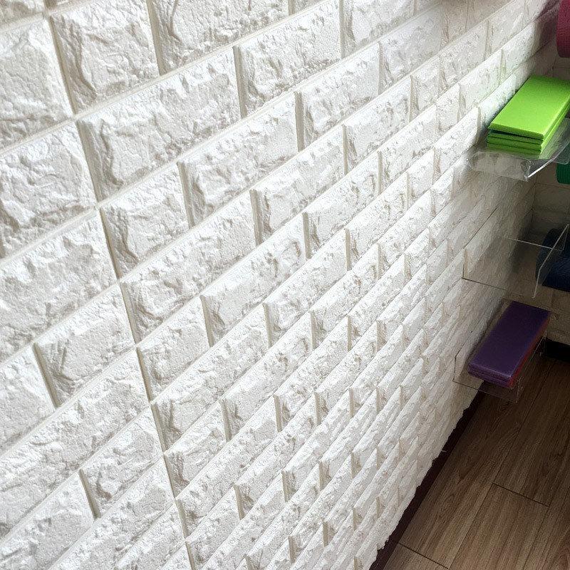 3D Foam Wall Brick Sheets White