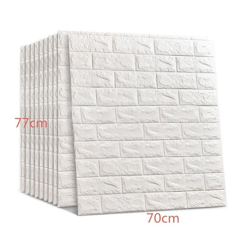3D Foam Wall Brick Sheets White