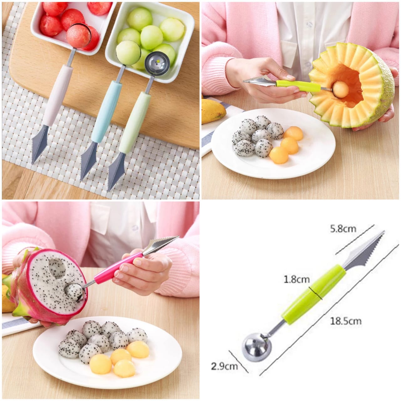 Fruit Digger & Slicer Knife (Pack Of 2) Default Title