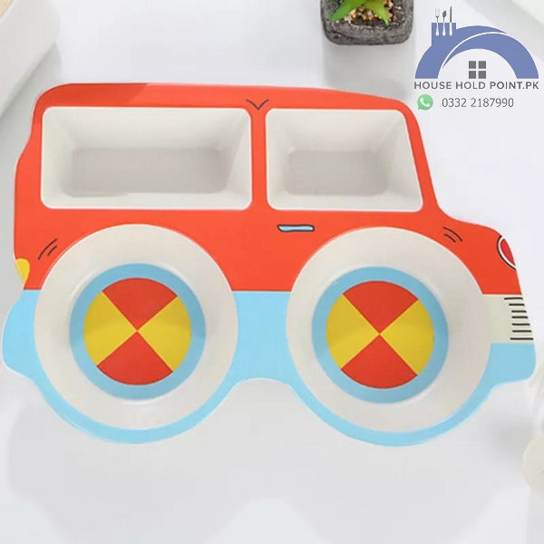 Melamine Baby Feeding Dish Bus