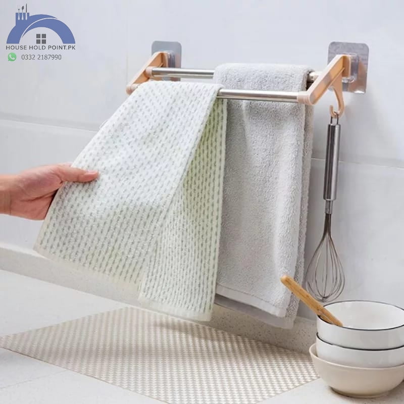 Stick On Double Towel Rack