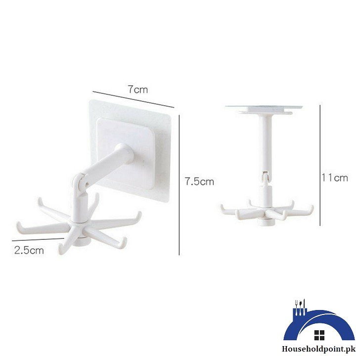 Stick On 2 Way Rotating Hook (Pack Of 2)