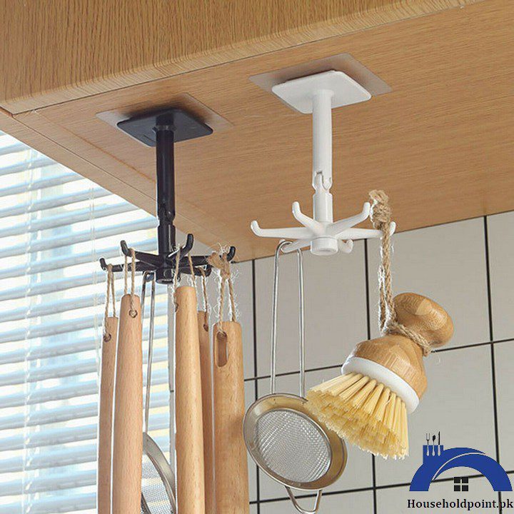 Stick On 2 Way Rotating Hook (Pack Of 2)