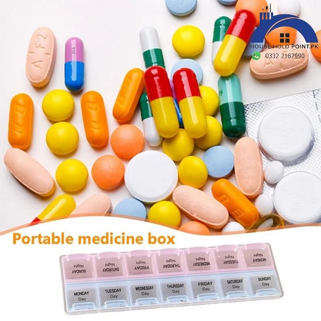 14 Grid Medicine Organizer Pill Box - House Hold Point