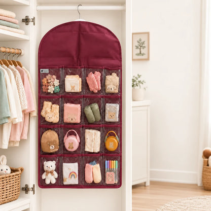 16-Pocket Clear-View Hanging Wardrobe Organizer