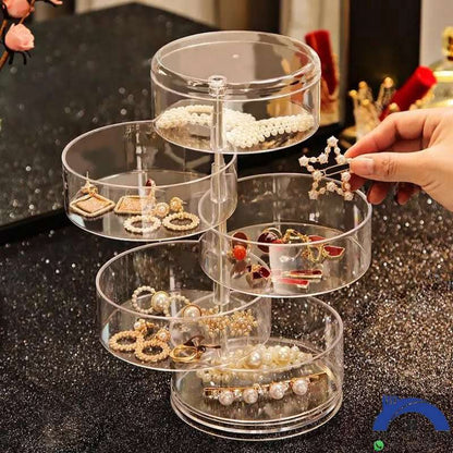 360° Rotating Clear Jewelry Organizer 4 Layers