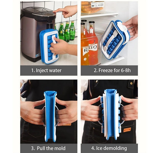 2 In 1 Folding Ice Cube Tray Bottle