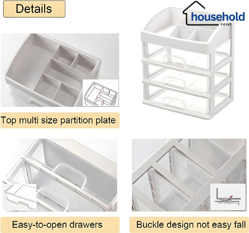 3-Drawer Makeup Organizer