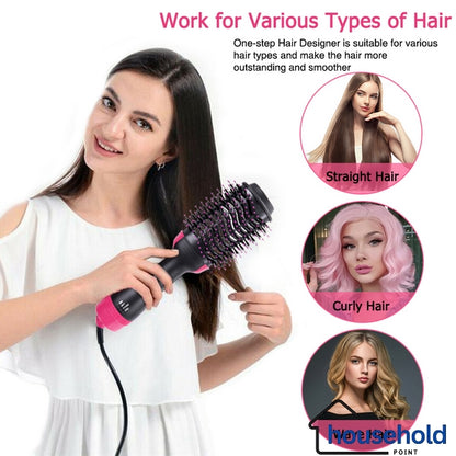 3-in-1 Hair Dryer & Hot Air Brush: Styler, Straightener, and Curler