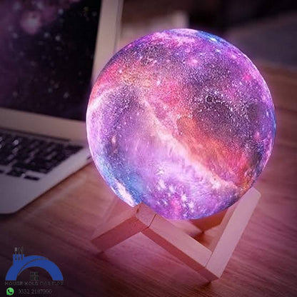 3D Smart Galaxy Moon Lamp