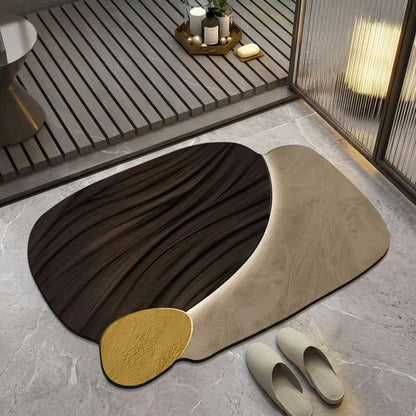 Absorbent Non-Slip Bathroom Mat – 3D Abstract Design