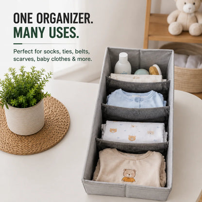 4-Grid Foldable Drawer & Accessories Organizer