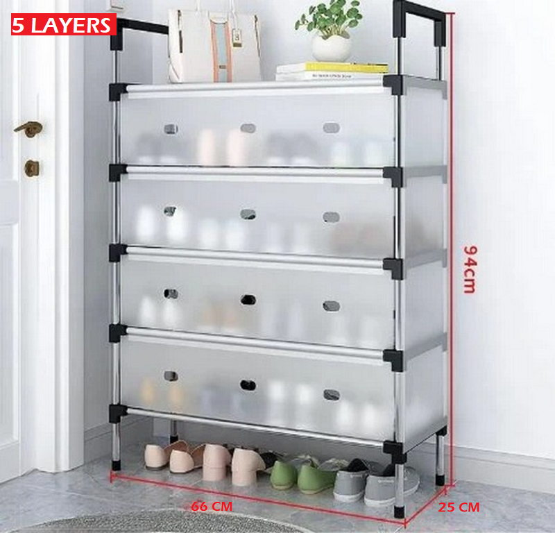 Dustproof Multi Layer Shoe Rack 5 Layers