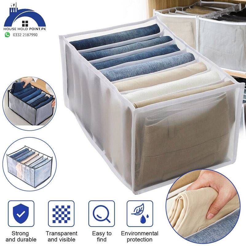 7 Grids Pants Organizer (Large Size)(Pack Of 3)