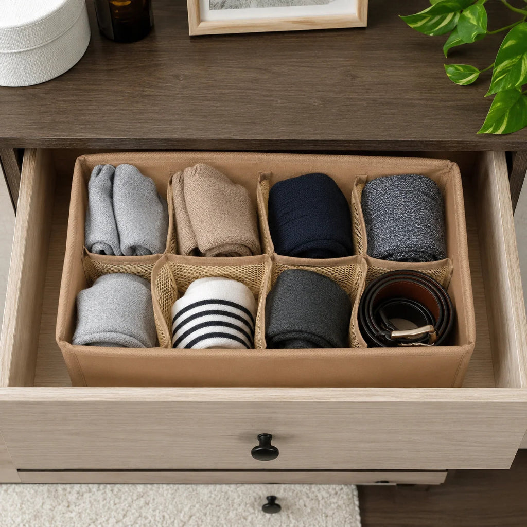 8-Grid Foldable Drawer & Accessories Organizer